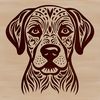 Friendly Lab Outline Design A digital rendering of a friendly-looking Labrador dog in outline form.