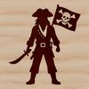 A vector illustration of a pirate in a classic sailing attire.
