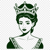 A digital illustration of a female princess in regal attire.