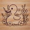 Quacking in Bloom A vector illustration of a duck in a floral setting.