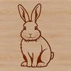 A sitting rabbit figurine made from vector art.