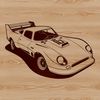 A detailed illustration of a high-performance racing car with sleek design elements.