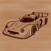 Racing car vector graphic illustration with detailed design elements.