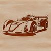 A detailed vector illustration of a high-performance racing car with sleek design and sharp lines.