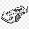 A high-speed racing car depicted in detailed vector design.