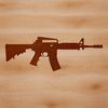 A detailed illustration of a rifle, suitable for graphic design and cutting projects.