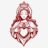 Vector illustration of the Sacred Heart, a popular religious symbol.