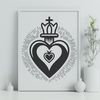 Heartfelt Symbol Illustration A detailed, high-contrast illustration of the Sacred Heart symbol, suitable for various digital applications.