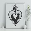 Stylized Sacred Heart Clip Art A stylized illustration of the Sacred Heart, suitable for digital use in web design or graphic projects.