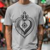 Beautiful Sacred Heart Vector Symbol Vector illustration of the Sacred Heart symbol used for various designs and crafts.