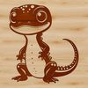A detailed illustration of a salamander in various species-specific colors.