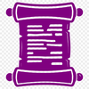 A flat, vector illustration of a graduation scroll with a diploma and ribbon.