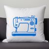 Vector Sewing Equipment Graphic A detailed illustration of a sewing machine with various components labeled.