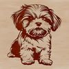 Cute Cartoon Shih Tzu Graphic Cartoon style vector graphic of a seated Shih Tzu animal.