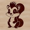 Illustrated Skunk Design Vector Graphics A black and white skunk with distinctive scent glands on its rear, illustrated in vector format.