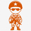 A vector graphic representation of a man dressed as a soldier.