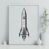 Rocket Ship Design in High-Quality SVG A futuristic spaceship illustration designed as vector art for various uses.