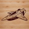 Vector Galaxy Cruiser Design A futuristic spaceship illustration suitable for vector graphics design and digital cutting applications.