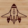Vector Spaceship Illustration A futuristic spaceship design in a simplified vector format, suitable for digital printing or cutting.