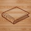 A simple book icon in vector format for education and school purposes.