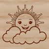 Bright SVG Icon A stylized illustration of the sun in a simple vector design.