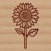 Vibrant Sunflower Line Art A simple line drawing of a sunflower plant with large petals and a central disc.