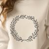 Decorative Floral Garland Vector A decorative floral wreath designed as a vector graphic, ideal for cutting machines and digital designs.