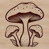 Beautiful Mushroom Graphic Vector Image An SVG graphic featuring a stylized representation of a mushroom.