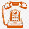 A minimalist illustration of a telephone, designed as vector art for digital use.