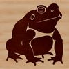 A vector graphic design of a colorful toad, suitable for digital projects and crafts.