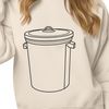 Vector Bin Design Graphics A simple graphic illustration of a trash can, suitable for vector design and cutting machine applications.
