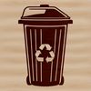 Vector Waste Management Icon A vector illustration of a standard issue trash can with a lid, suitable for clip art or graphic design.