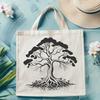 Branching Out Vector Design Element An illustration of a single tree with branches and leaves, suitable for vector design projects.