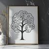 Beautiful Nature Graphic for Digital Design Projects A stylized tree illustration in vector format, suitable for digital design and cutting machine projects.
