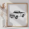 Vector Graphic Pickup Vehicle Design A stylized illustration of a pickup truck in vector format.