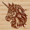 A mythical creature with a horse head and horn, commonly found in fairy tales.