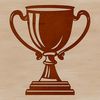 Metallic Trophy SVG for Sport Events A metallic trophy with a flat base and curved body, suitable for various sport events and competitions.