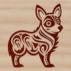 Standing Welsh Corgi Animal Design A vector illustration of a standing Welsh Corgi breed dog in ornate detail.