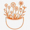 A stylized flower-shaped pocket design in vector format.
