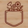 Handcrafted Floral Design Pocket Vector illustration of a flower pocket design, ideal for crafting and DIY projects.