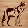Beautiful Wolf Design SVG File Illustration of a standing wolf in a realistic style, suitable for vector art designs.