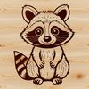 Adorable Raccoon Clip Art Illustration A vector illustration of a raccoon, suitable for cutting and crafting with tools like Cricut or laser cutters.
