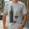 Red Wine Glass Clip Art A digital illustration of a glass filled with red wine next to an open bottle.