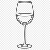 Beautiful Vector Wine Illustration A glass filled with red wine on a table, suitable for vector design and illustration.
