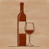 Elegant Wine Bottle Design Graphics A wine bottle with a glass next to it, suitable for vector art and design projects.