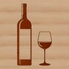An SVG graphic of a wine bottle and glass, ideal for crafting and design projects that require precision and scalability.