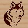 Wild Wolf Silhouette Illustration A wolf's head is depicted in this vector illustration, suitable for digital designs and crafts.