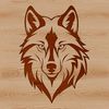 Wild Wolf Silhouette Vector Design An SVG design featuring the silhouette of a wild animal, specifically a wolf's head profile.