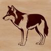An SVG graphic of a wild animal, specifically a wolf, designed with precision and detail.