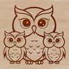 Adorable Bird Vector Graphics A simple illustration of an owl's face, suitable for vector design and cutting machine stencils.